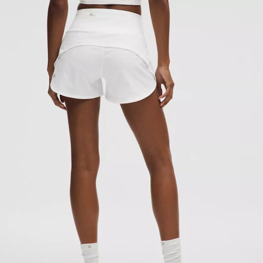 Lululemon Speed Up Mid-Rise 4" Shorts White Sz 6